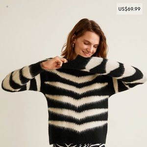 NWT MANGO ZEBRA SWEATER